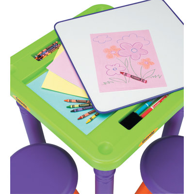 Grow 'n Up Crayola Sit 'n Draw Play Kids' 3 Piece Table and Stool Set