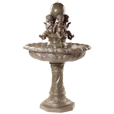 outdoor resin garden water fountain wayfair outdoor resin garden water fountain wayfair