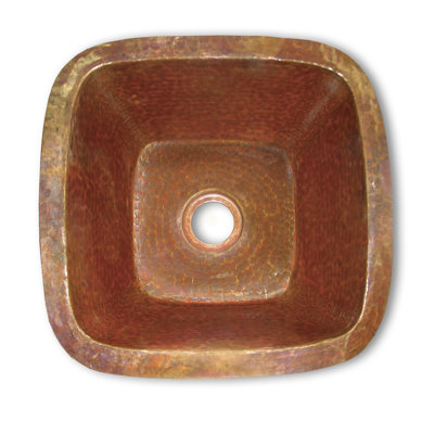 Native Trails, Inc. Small Square Hand Hammered Copper Bar Sink