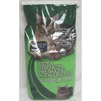 Premium Choice Extra Strength Cat Litter with Baking Soda Crystals