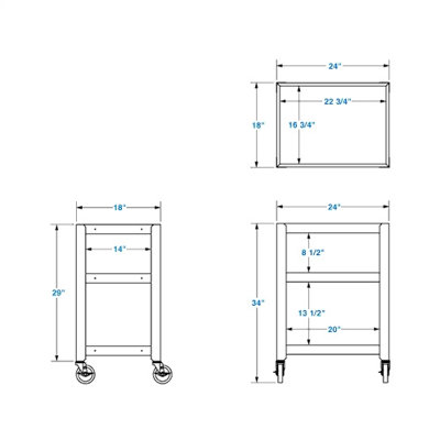 Lucasey Fully Constructed Mobile Cart With 3 Shelves