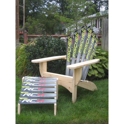 Ski Chair Snow Adirondack Chair and Ottoman