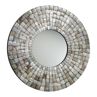Mosaic Tile Mirror in Capiz Shell