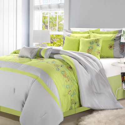 Luxury Home Nara Embroidered 12 Piece Bed in a Bag