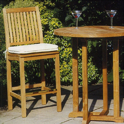 Barlow Tyrie Teak Monaco High Dining Side Chair with Cushion