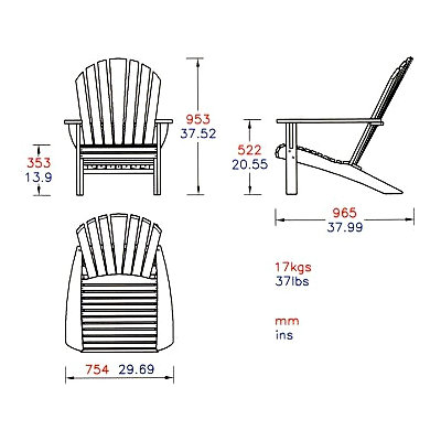 Barlow Tyrie Teak Adirondack Teak Armchair