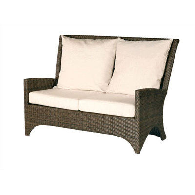 Barlow Tyrie Teak Savannah Woven Deep Loveseat with Cushions