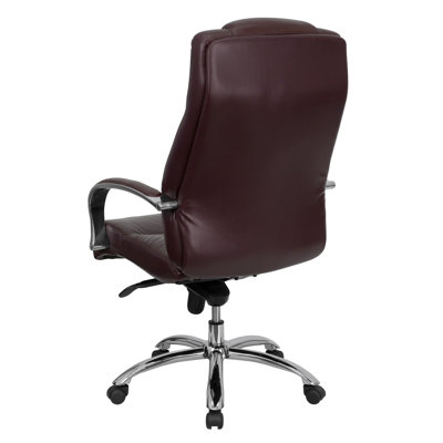 Flash Furniture High-Back Leather Office Chair with Inlay Chrome Arms