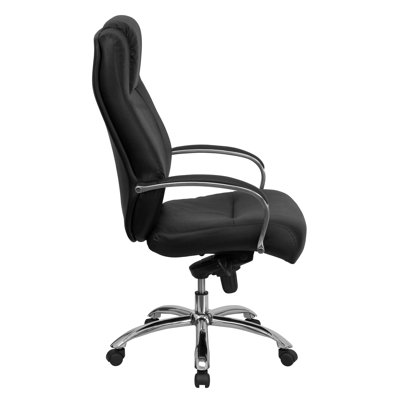 Flash Furniture High-Back Leather Office Chair with Inlay Chrome Arms