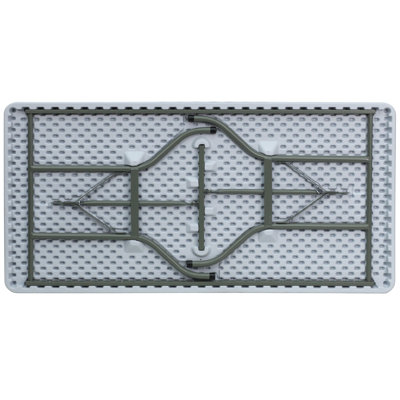 Flash Furniture Plastic Bi-Folding Table in Granite White