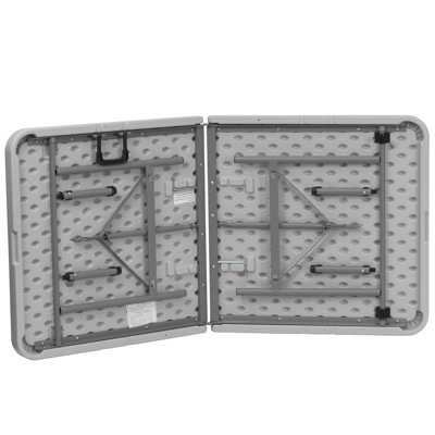 Flash Furniture Plastic Bi-Folding Table in Granite White