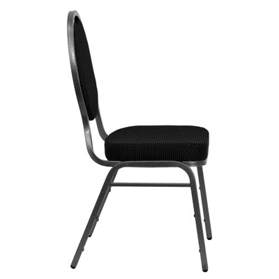 Flash Furniture Hercules Series Teardrop Back Stacking Banquet Chair With Silver Vein Frame