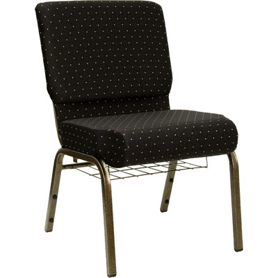 Flash Furniture Hercules Series 21'' Extra Wide Church Chair with 4'' Thick Seat and Communion Cup Book Rack