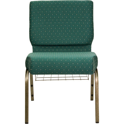 Flash Furniture Hercules Series 21'' Extra Wide Church Chair with 4'' Thick Seat and Communion Cup Book Rack