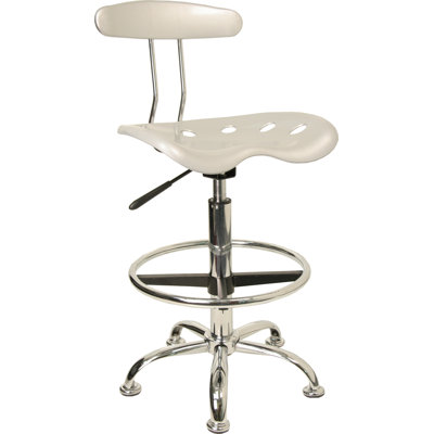 Flash Furniture Height Adjustable Drafting Stool with Chrome Base