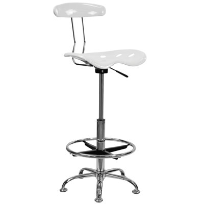 Flash Furniture Height Adjustable Drafting Stool with Chrome Base