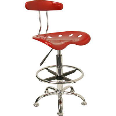 Flash Furniture Height Adjustable Drafting Stool with Chrome Base