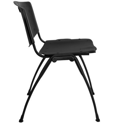 Flash Furniture Hercules Series Polypropylene Stack Chair in Black