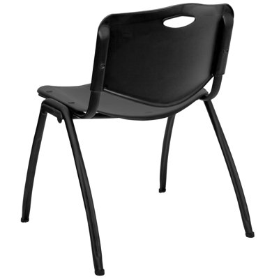 Flash Furniture Hercules Series Polypropylene Stack Chair in Black