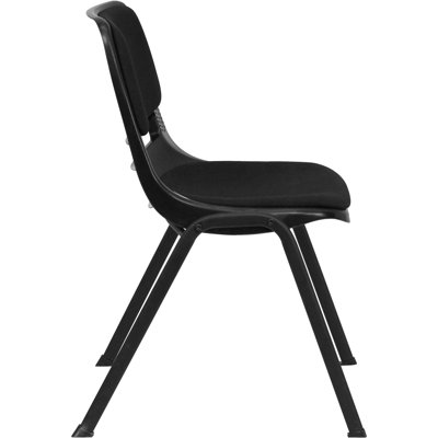 Flash Furniture Hercules Series Ergonomic Shell Stack Chair in Black