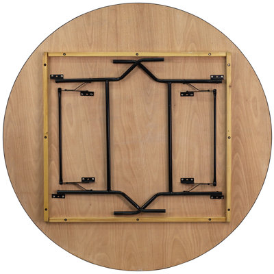 Flash Furniture Round Wood Folding Banquet Table