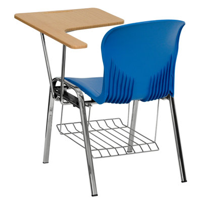 Flash Furniture Hercules Series Natrual Wood Laminate 33" Shell Chair and Tablet Arm