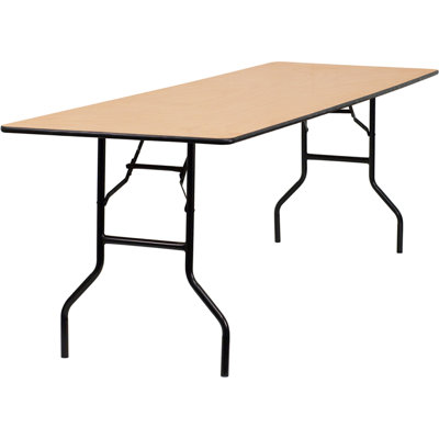 Flash Furniture Rectangular Wood Folding Banquet Table with Clear Coated Finished Top