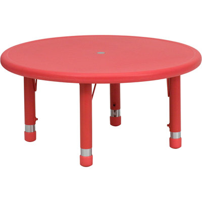 Flash Furniture Round Height Adjustable Plastic Activity Table