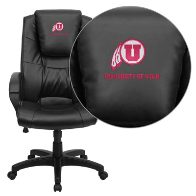 Flash Furniture NCAA Embroidered High-Back Leather Executive Chair