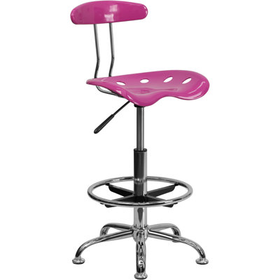Flash Furniture Height Adjustable Drafting Stool with Chrome Base