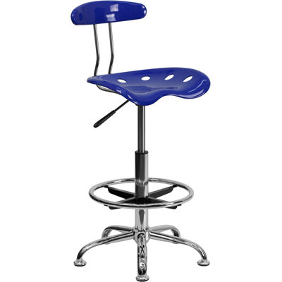 Flash Furniture Height Adjustable Drafting Stool with Chrome Base