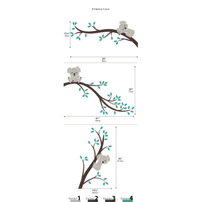 LittleLion Studio Koala Tree Branches Wall Decal