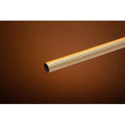 Zoroufy 28.5" Heritage Fluted Tubular Stair Rod Set Regular Brackets Acorn Finial in Polished Brass