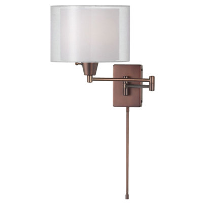 Dainolite Shade Within a Shade1 Light Swing Arm Wall Sconce