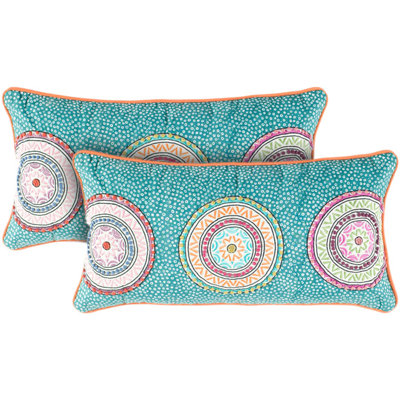 Teal and Orange Decorative Pillow