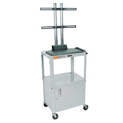 Luxor Adjustable Height Flat Panel Cart with Cabinet