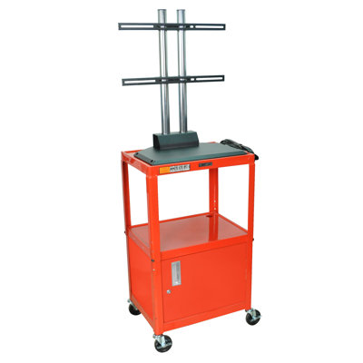 Luxor Adjustable Height Flat Panel Cart with Cabinet