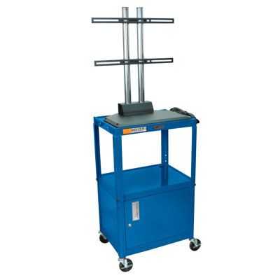 Luxor Adjustable Height Flat Panel Cart with Cabinet