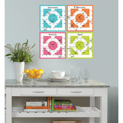 WallPops! Chroma Dry-Erase 4 Piece Calendar Set