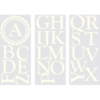 WallPops! Sheets Dorset Ivory White Monogram and Alphabet Decal Set