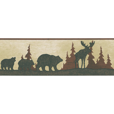 Brewster Home Fashions Northwoods Tin Silhouette Wall Border in Earthy Tone