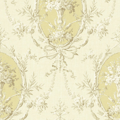 Willow Cottage Cameo Floral Wallpaper in Beige