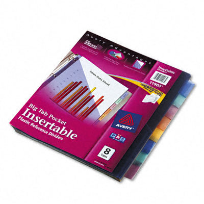 Avery Worksaver Big Tab Multicolor Plastic Dividers with Slash Pocket