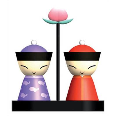 Alessi Mr. and Mrs. Chin Salt and Pepper Set by Stefano Giovannoni