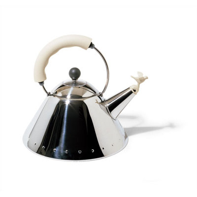 Alessi 9093 Signature 67oz Whistle Tea Kettle with Bird Whistle by Michael Graves,1985