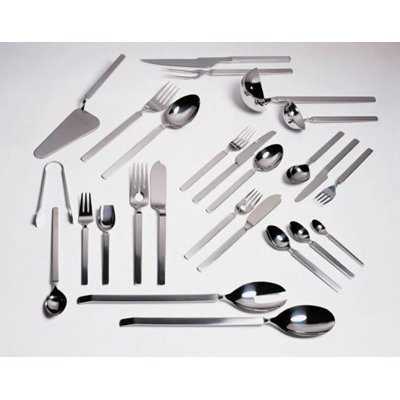 Alessi Dry Dinner Fork in Mirror with Satin Handle by Achille Castiglioni