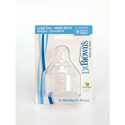 Dr. Brown's Wide Neck Baby Bottle Nipple 2 Pack
