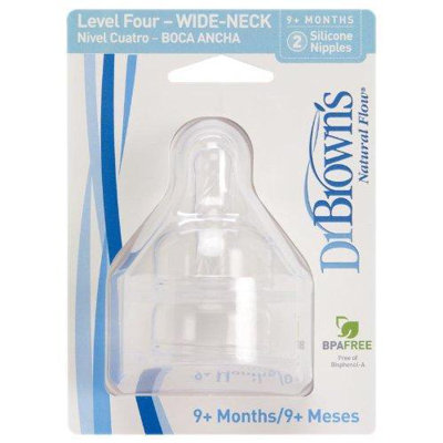 Dr. Brown's Wide Neck Baby Bottle Nipple 2 Pack