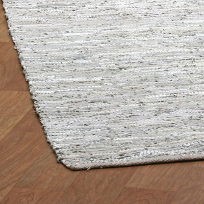 St. Croix Matador Leather Chindi Grey Rug