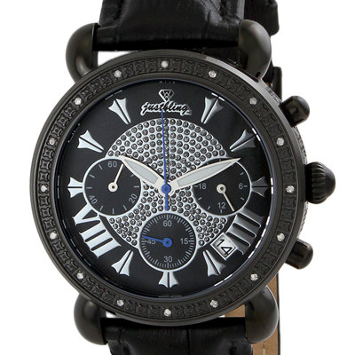 JBW Women's Victory Leather Watch in Black with Black Dial